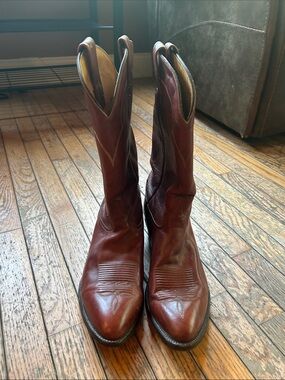 Tony Lama Chestnut Leather Western Boots